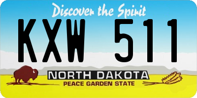 ND license plate KXW511