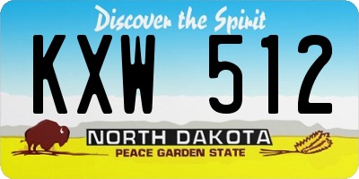 ND license plate KXW512