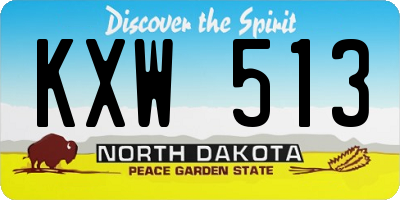 ND license plate KXW513