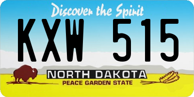 ND license plate KXW515