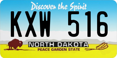 ND license plate KXW516