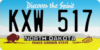 ND license plate KXW517