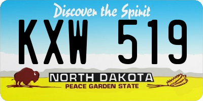 ND license plate KXW519