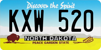 ND license plate KXW520