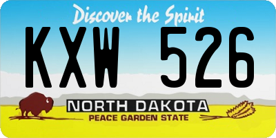 ND license plate KXW526
