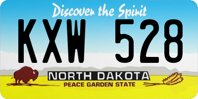 ND license plate KXW528
