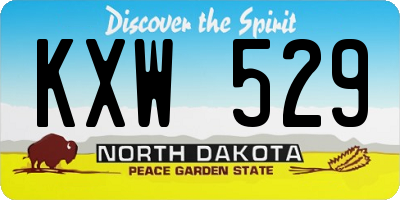 ND license plate KXW529