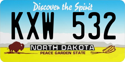 ND license plate KXW532