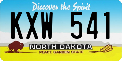 ND license plate KXW541