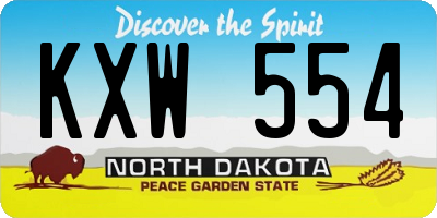 ND license plate KXW554