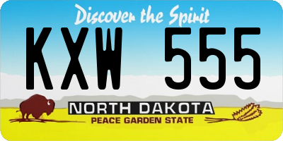 ND license plate KXW555