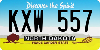 ND license plate KXW557