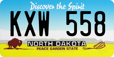 ND license plate KXW558