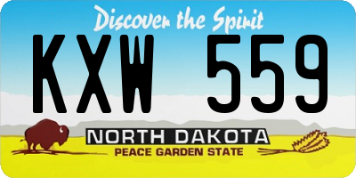 ND license plate KXW559