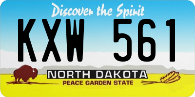 ND license plate KXW561