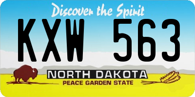 ND license plate KXW563