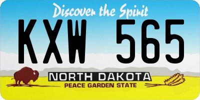 ND license plate KXW565