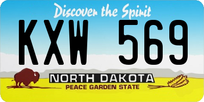 ND license plate KXW569