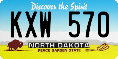 ND license plate KXW570