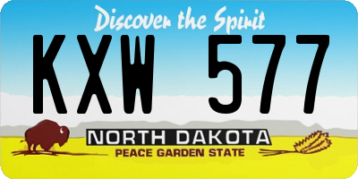 ND license plate KXW577