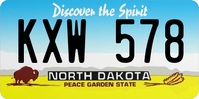 ND license plate KXW578