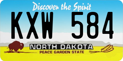 ND license plate KXW584