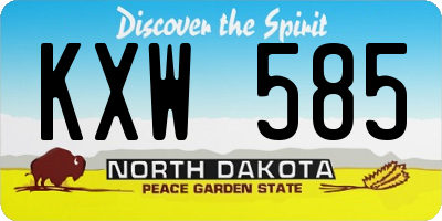 ND license plate KXW585