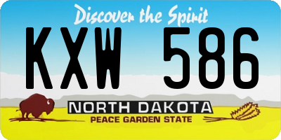 ND license plate KXW586