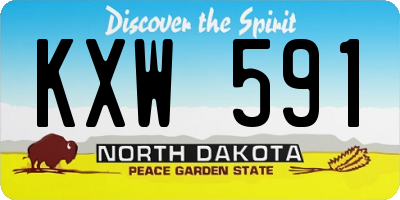 ND license plate KXW591