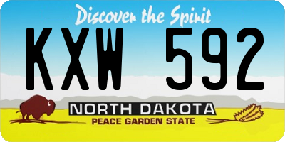 ND license plate KXW592