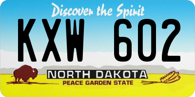 ND license plate KXW602