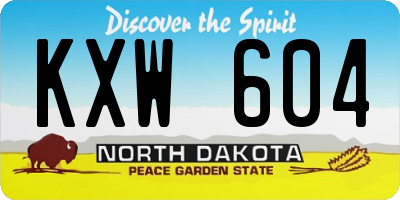 ND license plate KXW604