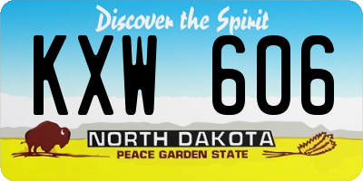 ND license plate KXW606