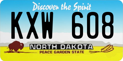 ND license plate KXW608