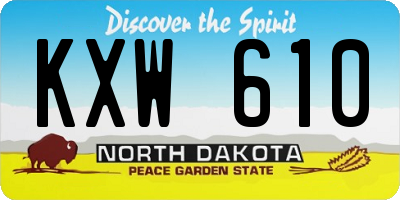 ND license plate KXW610