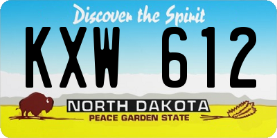 ND license plate KXW612