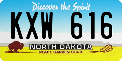 ND license plate KXW616