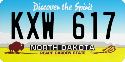 ND license plate KXW617