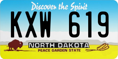 ND license plate KXW619