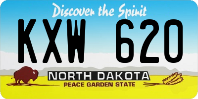 ND license plate KXW620