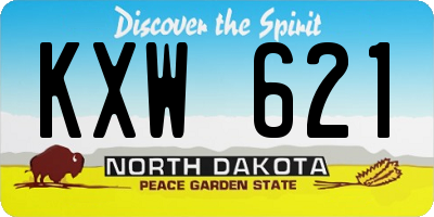 ND license plate KXW621