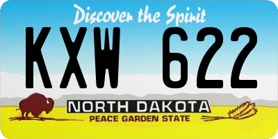 ND license plate KXW622