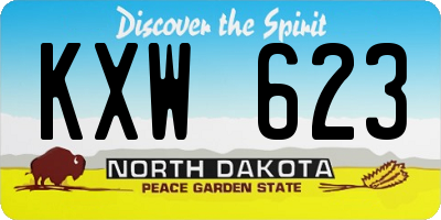 ND license plate KXW623