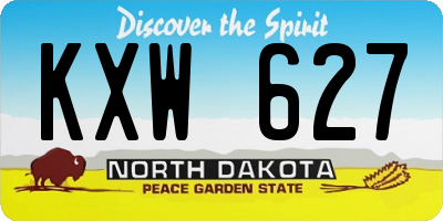 ND license plate KXW627