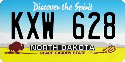 ND license plate KXW628