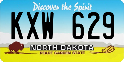 ND license plate KXW629