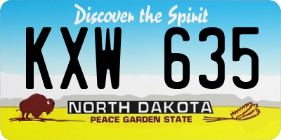 ND license plate KXW635