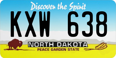 ND license plate KXW638