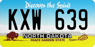 ND license plate KXW639