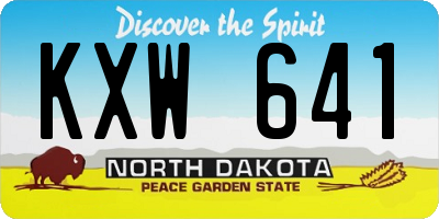 ND license plate KXW641